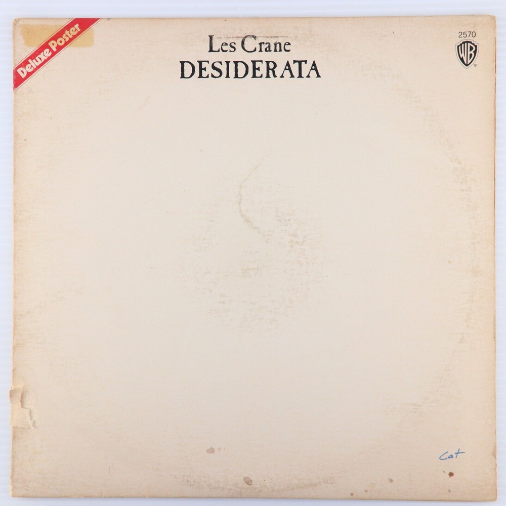 Les Crane Desiderata 1971 Stereo Electronic Funk Psychedelic LP Record BS 2570